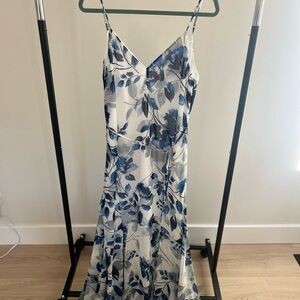 Lulus Summer of It All Blue & White Floral Maxi Dress - Size Small